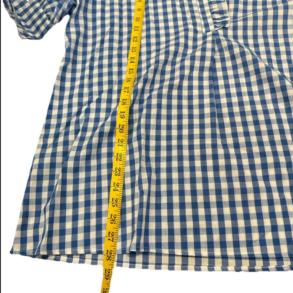 Lunch in The Park Gingham Boutique Puff Sleeve Half Button Blouse Women 2X - Picture 5 of 7